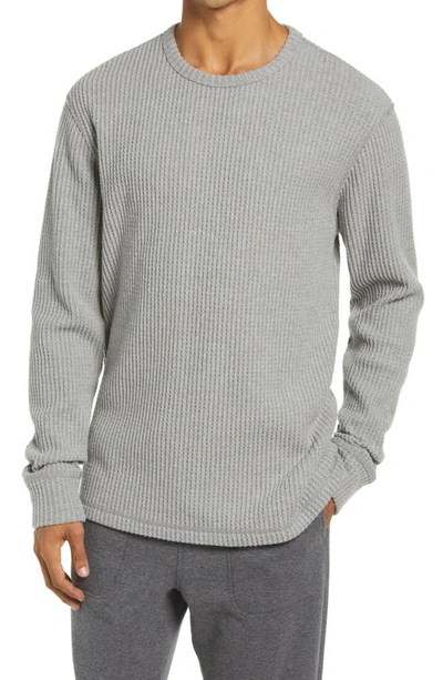 Shop Ugg Adam Cotton Blend Thermal Knit Top In Grey Heather
