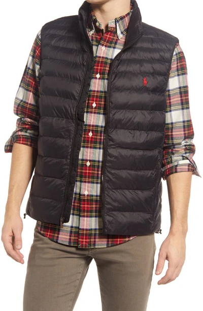 Shop Polo Ralph Lauren Packable Recycled Nylon Vest In Polo Black