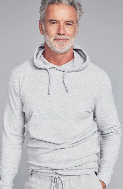 Shop Faherty Legend Hooded Sweater In Fossil Grey Twill