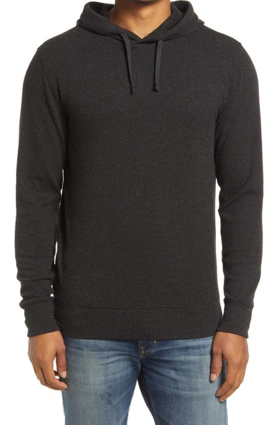 Shop Faherty Legend Hooded Sweater In Heathered Black Twill
