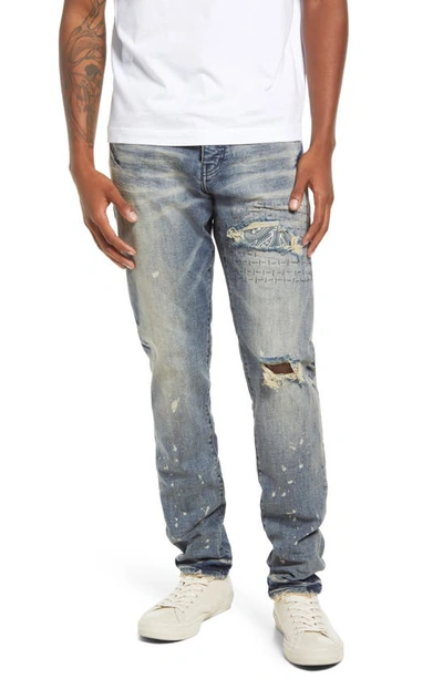 Shop Purple Bandana Patch Pocket Straight Leg Jeans In B.p. Pocket Indigo