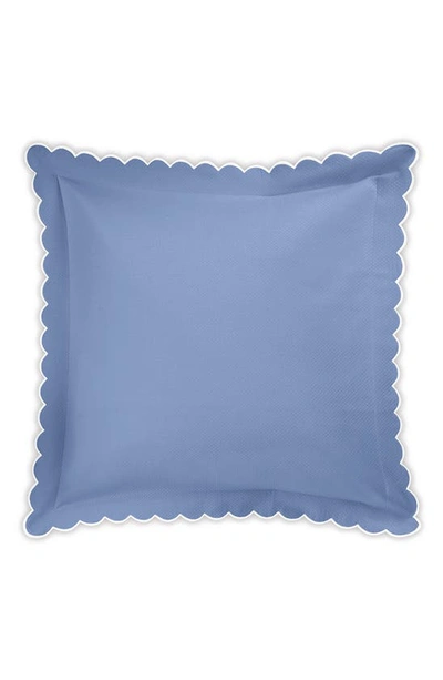 Shop Matouk Diamond Piqué Euro Pillow Sham In Azure
