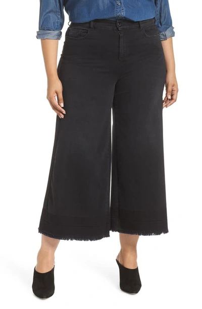Shop Ashley Graham X Marina Rinaldi Igloo High Rise Crop Flare Jeans In Black 2