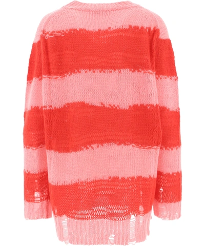 Shop Acne Studios Striped Sweater In Red