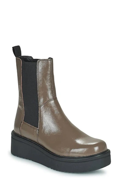 Shop Vagabond Shoemakers Tara Chelsea Boot In Bark Patent Leather