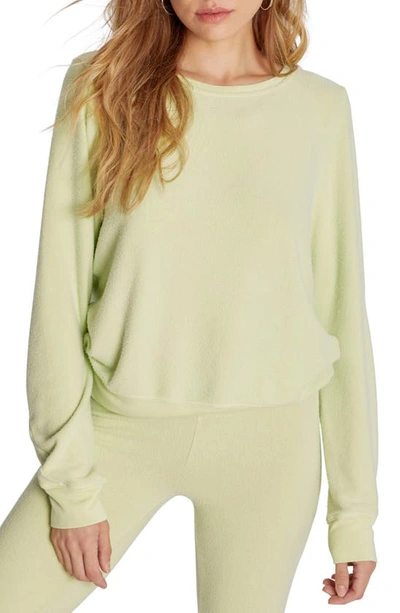 Shop Wildfox Baggy Beach Jumper Pullover In Shadow Lime