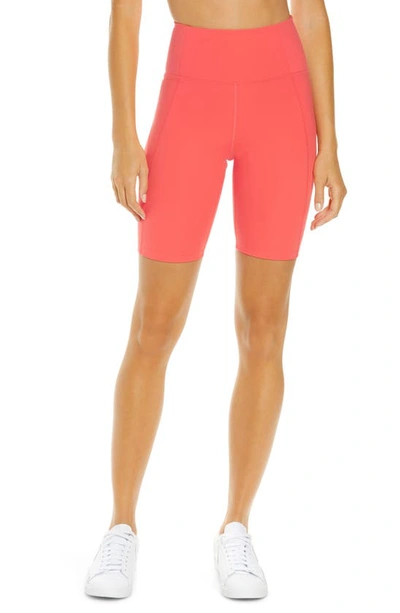 Shop Girlfriend Collective High Waist Bike Shorts In Coral
