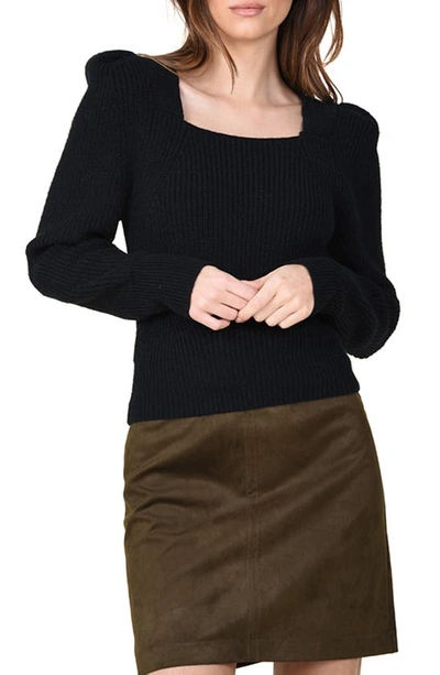 Shop Molly Bracken Square Neck Sweater In Black
