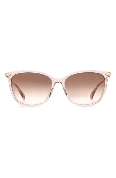 Shop Rag & Bone 55mm Polarized Cat Eye Sunglasses In Pink / Brown Pink Grad