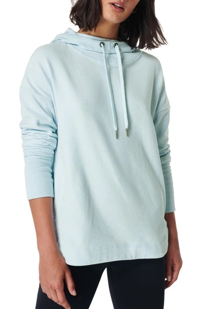 Shop Sweaty Betty Escape Fleece Hoodie In Alpine Blue