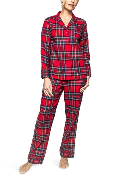 Shop Petite Plume Imperial Tartan Cotton Pajamas In Red
