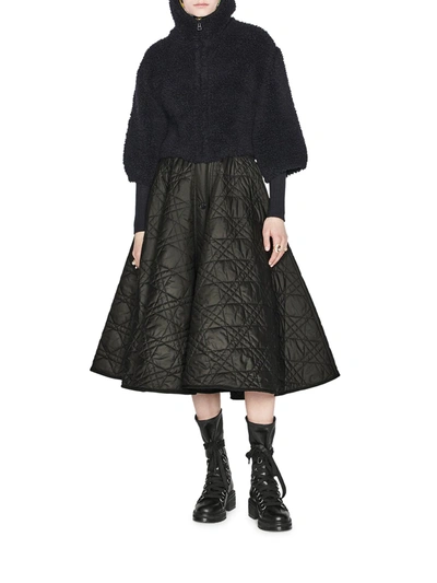 Shop Dior Macrocannage Mid-length Skirt In Black