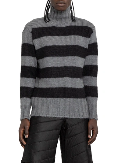 Shop Fendi Stripes Sweater In Grey