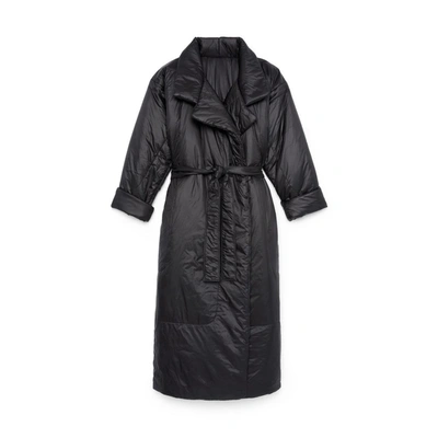 Shop Norma Kamali Classic Sleeping Bag Coat Long In Black