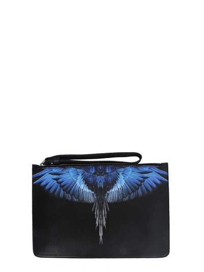 Shop Marcelo Burlon County Of Milan Pouch With Wings Print In Nero