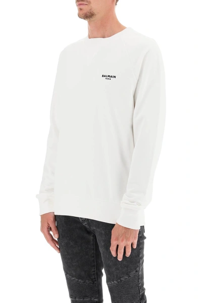 Shop Balmain Mini Logo Sweatshirt In Mixed Colours