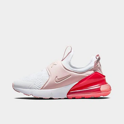 Shop Nike Big Kids' Air Max 270 Extreme Casual Shoes In White/pink Glaze/pink Salt