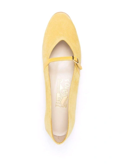 Shop Ferragamo Salvatore  Creations Flat Shoes Yellow