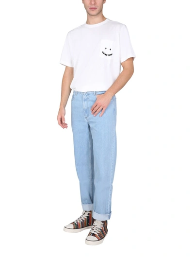 Shop Ps By Paul Smith "happy" T-shirt With Pocket In White