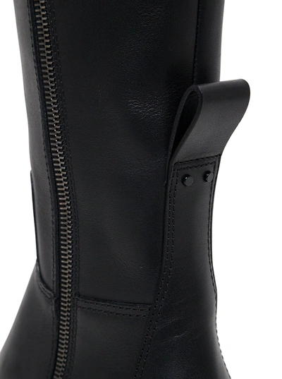 Shop Valentino Black Leather Boots With Oversize Sole And Vlogo