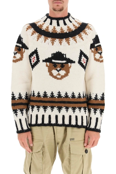 Shop Dsquared2 Beaver Wool Sweater In Mixed Colours