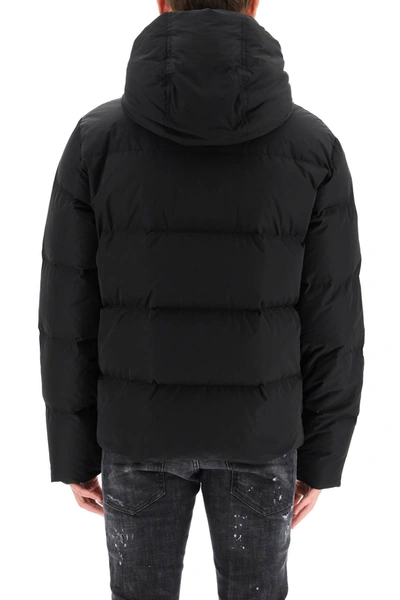 Shop Dsquared2 Down Jacket With Rubber Logo In Black