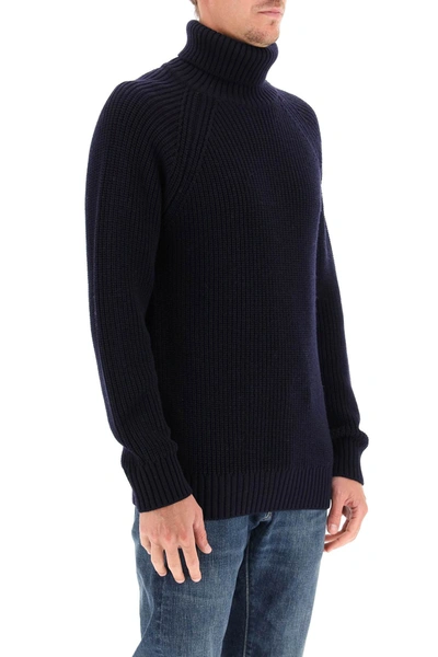 Shop Gm77 Turtleneck Wool Sweater In Blue
