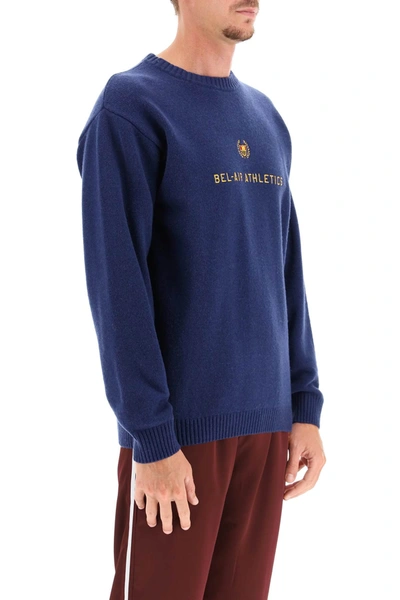 Shop Bel-air Athletics Academy Crest Sweater In Blue,gold