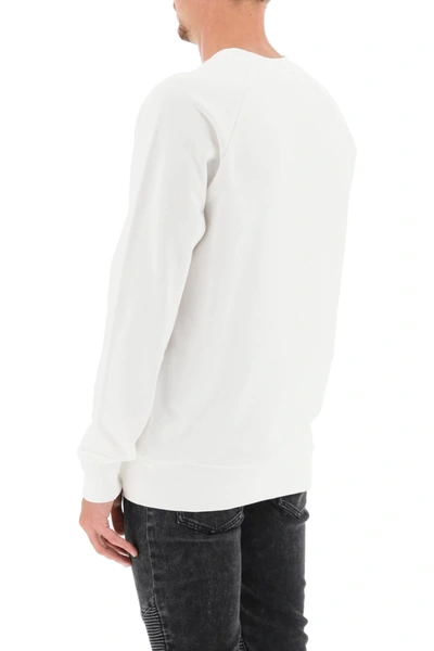 Shop Balmain Mini Logo Sweatshirt In White,black
