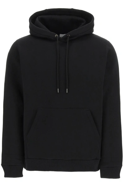 Shop Burberry Hooded Sweatshirt With Coordinates Print In Black,white