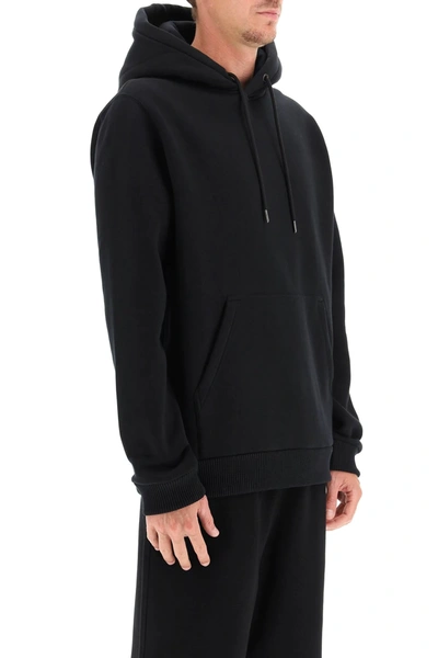 Shop Burberry Hooded Sweatshirt With Coordinates Print In Black,white