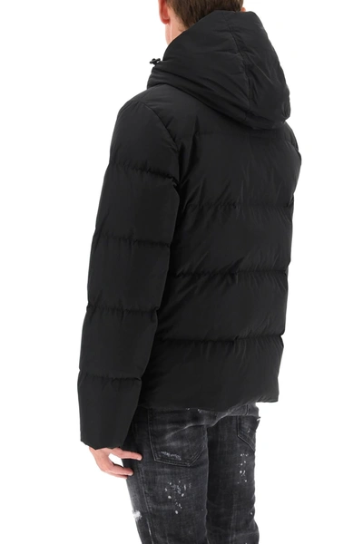 Shop Dsquared2 Down Jacket With Rubber Logo In Black
