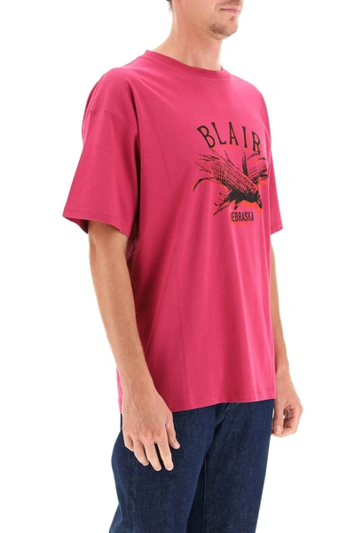 Shop Raf Simons Blair Print T-shirt In Fuchsia