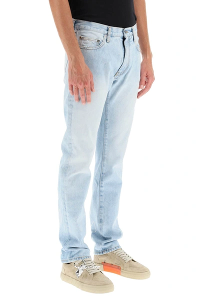 Off-white Off White Jeans Denim In Bleach Blue White | ModeSens