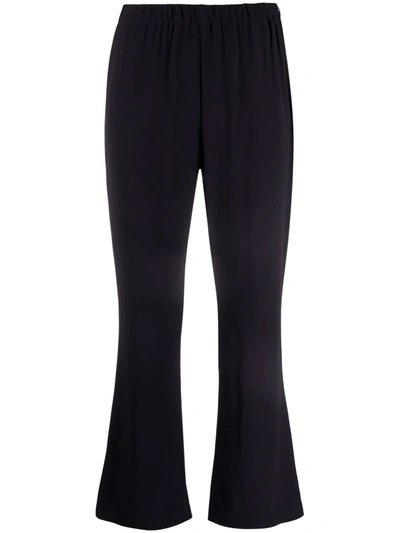 Shop Marni Cropped Flared-leg Trousers In Blue