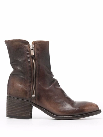 Shop Officine Creative Denner 103 Leather Boots In Brown