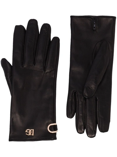 Shop Dolce & Gabbana Logo Detail Gloves In Black