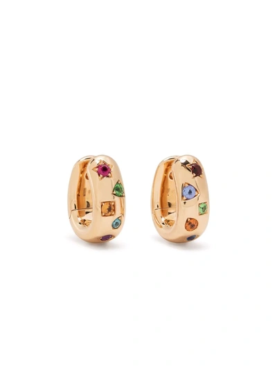 Shop Pomellato 18kt Rose Gold Iconica Gemstone Huggie Hoop Earrings In Pink