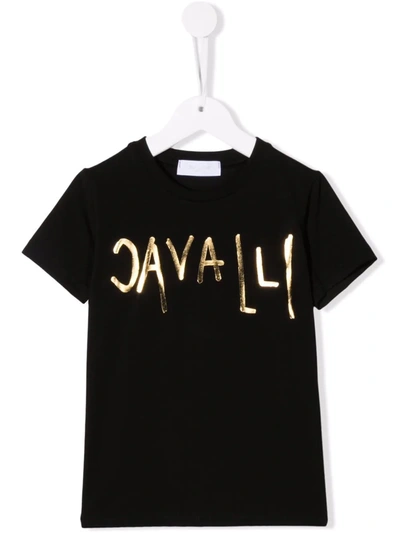 Shop Roberto Cavalli Junior Logo-print T-shirt In Black