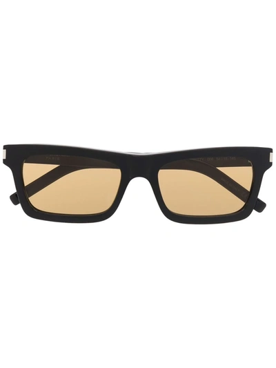 Saint Laurent Tinted Rectangle-frame Sunglasses In Black