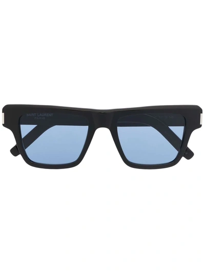 Shop Saint Laurent Tinted Square-frame Sunglasses In Black