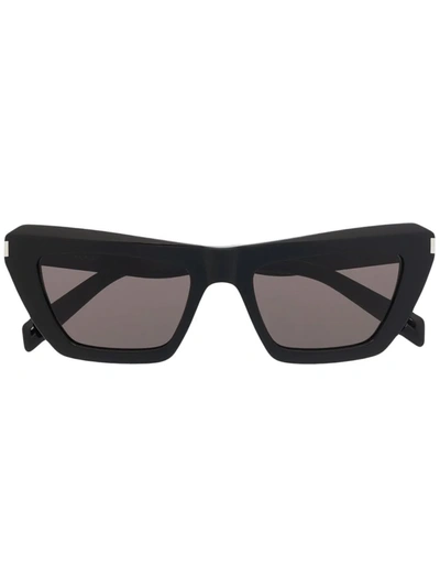 Shop Saint Laurent Tinted-lenses Oversize-frame Sunglasses In Black
