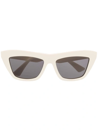 Shop Bottega Veneta Cat-eye Frame Sunglasses In Neutrals