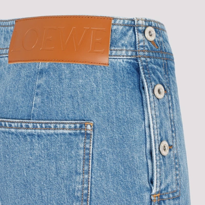 Shop Loewe Button Denim Pants Jeans In Blue