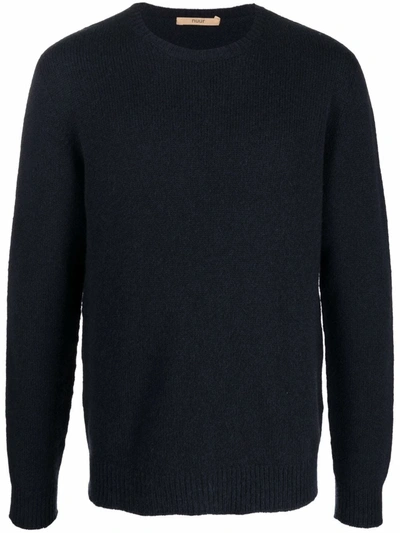 Shop Nuur Crew-neck Long-sleeve Knitted Jumper In Blau