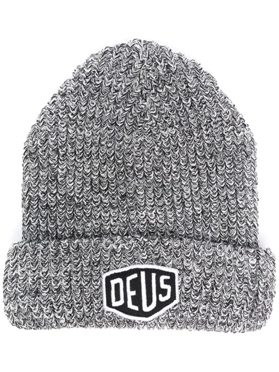 Shop Deus Ex Machina Ribbed Knit Beanie In Grau