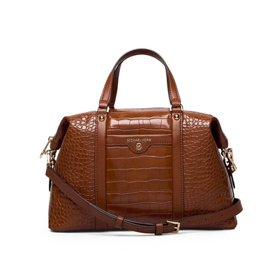 Shop Michael Kors Beck Brown Handbag In Leder