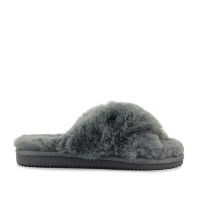 Shop Michael Kors Lala Grey Slipper In Grau