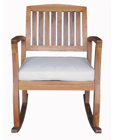 Shop Noble House Dewitt Outdoor Rocking Chair With Cushion