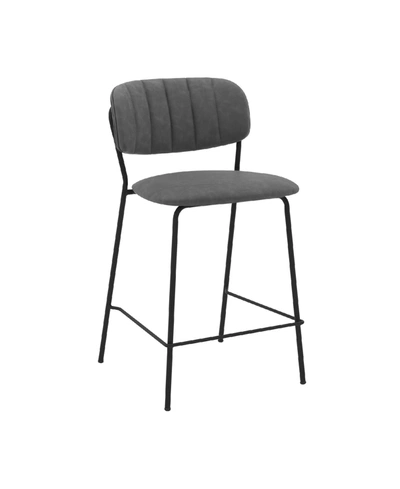 ARMEN LIVING CARLO FAUX LEATHER AND METAL COUNTER HEIGHT BAR STOOL 